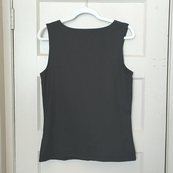 3/$30💜 EUC Melanie Lynne Size M Black Sleeveless Dressy Top - Picture 5 of 6